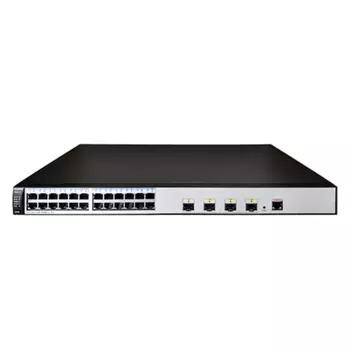 Коммутатор Huawei S5720-28P-PWR-LI-AC, управляемый, кол-во портов: 24x1 Гбит/с, SFP 4x1 Гбит/с, установка в стойку, PoE: 24x30Вт (макс. 370Вт) (98010588)