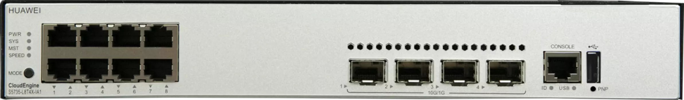 Коммутатор Huawei S5735-L8T4X-IA1, управляемый, кол-во портов: 8x1 Гбит/с, кол-во SFP/uplink: SFP+ 4x10 Гбит/с, установка в стойку (98011581)