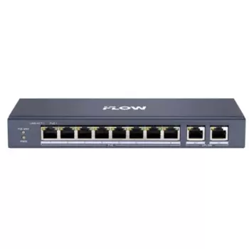 Коммутатор iFlow F-SW-EU410POE-V/L, кол-во портов: 8x100 Мбит/с, кол-во SFP/uplink: RJ-45 2x1 Гбит/с, PoE: 8x30 Вт (макс. 60 Вт) (301803326)