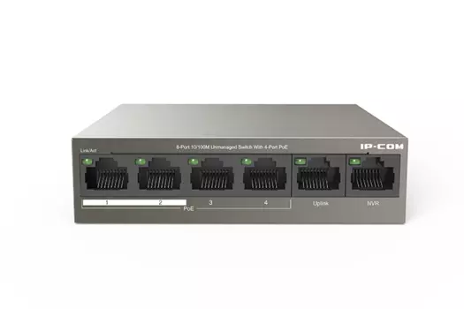 Коммутатор IP-Com F1106P-4-63W, кол-во портов: 6x100, PoE: 4x30 Вт (макс. 58 Вт) (F1106P-4-63W)