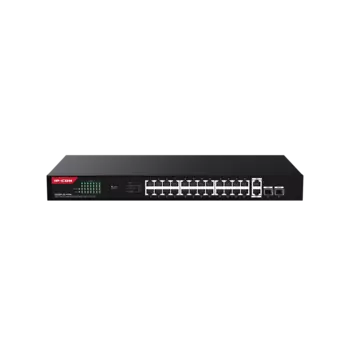 Коммутатор IP-Com G1128P-24-410W, кол-во портов: 24x1 Гбит/с SFP 2x1 Гбит/с, кол-во SFP/uplink: RJ-45 2x1 Гбит/с, установка в стойку, PoE: 24x30 Вт (макс. 370 Вт) (G1128P-24-410W)