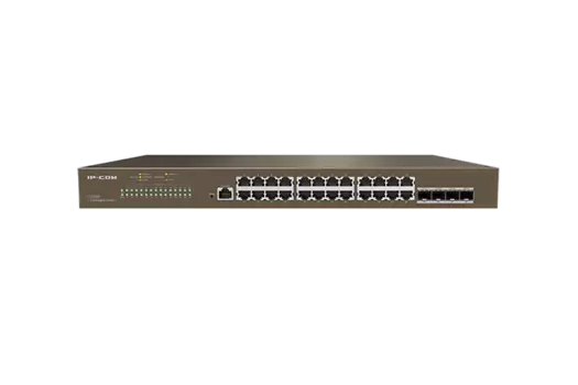 Коммутатор IP-Com G5328F, управляемый, кол-во портов: 24x1 Гбит/с, кол-во SFP/uplink: SFP 4x1 Гбит/с, установка в стойку (G5328F)