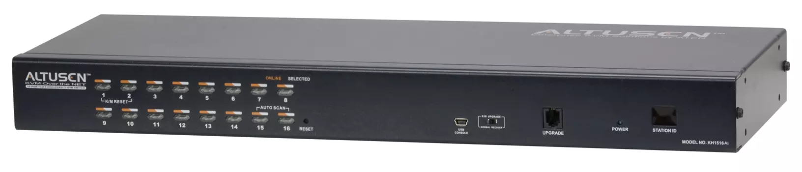 Коммутатор KVM (КВМ) ATEN KH1516AI, 16-ПК, VGA до 1600x1200, клавиатура USB+PS/2, мышь USB+PS/2 (KH1516AI-AX-G)