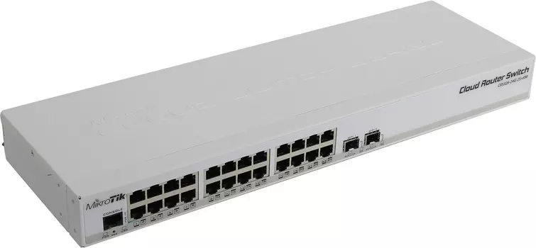 Коммутатор MikroTik Cloud Router Switch 326-24G-2S+RM, управляемый, кол-во портов: 24x1 Гбит/с, SFP+ 2x10 Гбит/с, установка в стойку (CRS326-24G-2S+RM)