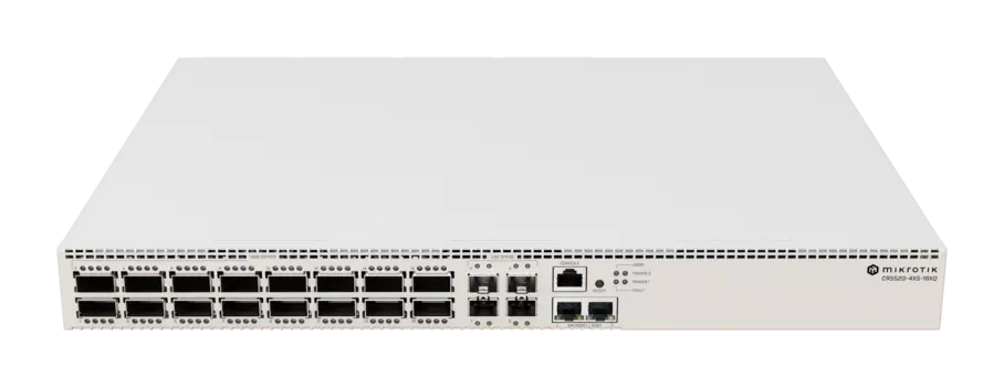 Коммутатор MikroTik Cloud Router Switch CRS520-4XS-16XQ-RM, управляемый, кол-во портов: 2x10 Гбит/с SFP28 4x25 Гбит/с, кол-во SFP/uplink: QSFP28 16x100 Гбит/с, установка в стойку (CRS520-4XS-16XQ-RM)
