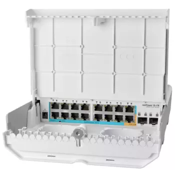 Коммутатор MikroTik CRS318-1FI-15FR-2S-OUT, кол-во портов: 16x100 Мбит/с, SFP 2x1 Гбит/с, PoE: 1x30Вт (CRS318-1FI-15FR-2S-OUT)