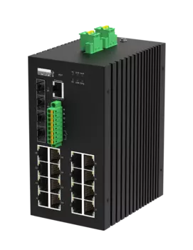 Коммутатор Nikomax (Gigalink) GL-SW-G207-16P4ST-I, управляемый, кол-во портов: 16x1 Гбит/с, кол-во SFP/uplink: SFP+ 4x10 Гбит/с, на DIN-рейку, PoE:16x15.4 Вт (макс. 370 Вт) (GL-SW-G207-16P4ST-I)