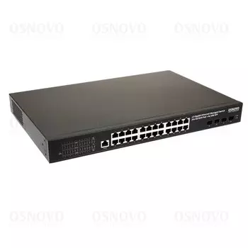 Коммутатор Osnovo SW-24G4X-1L, управляемый, кол-во портов: 24x1 Гбит/с, кол-во SFP/uplink: SFP+ 4x10 Гбит/с, установка в стойку, PoE: 24x90Вт (макс. 400Вт) (SW-24G4X-1L)