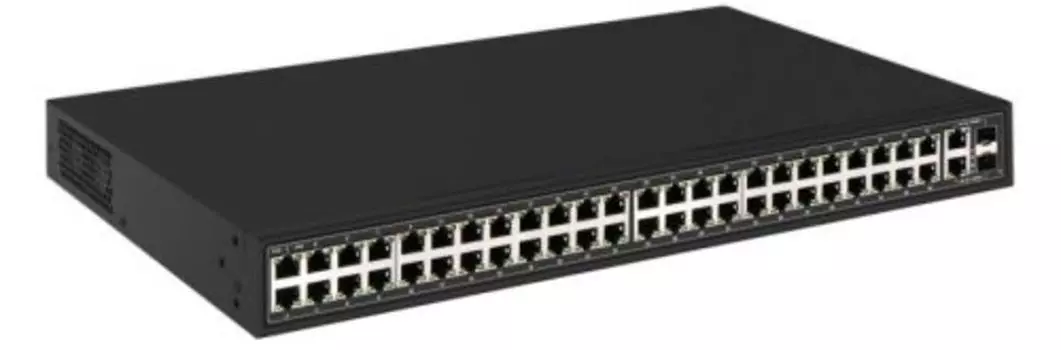 Коммутатор OSNOVO SW-64822, кол-во портов: 48x100 Мбит/с, кол-во SFP/uplink: combo RJ-45/SFP 4x1 Гбит/с, установка в стойку, PoE: 48x30Вт (макс. 700Вт) (SW-64822(700W))