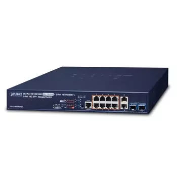 Коммутатор Planet GS-5220-8UP2T2X, управляемый, кол-во портов: 8x1 Гбит/с, SFP+ 2x10 Гбит/с, установка в стойку, PoE (макс. 240Вт) (GS-5220-8UP2T2X)