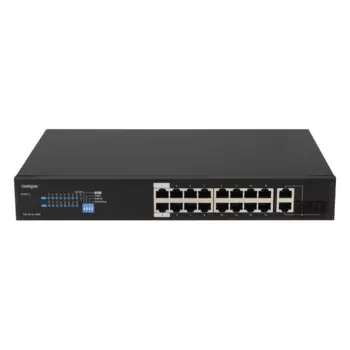 Коммутатор Powertone PUS-2C16L-250R, кол-во портов: 16x1 Гбит/с, кол-во SFP/uplink: combo RJ-45/SFP 2x1 Гбит/с, установка в стойку, PoE: 16x30 Вт (макс. 250 Вт) (PUS-2C16L-250R)