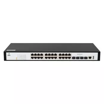Коммутатор SNR S2989G-24TX-2AC, управляемый, кол-во портов: 24x1 Гбит/с, кол-во SFP/uplink: SFP+ 4x10 Гбит/с, установка в стойку (SNR-S2989G-24TX-2AC)