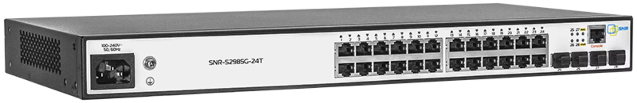 Коммутатор SNR SNR-S2985G-24T, управляемый, кол-во портов: 24x1 Гбит/с, кол-во SFP/uplink: 4x1 Гбит/с