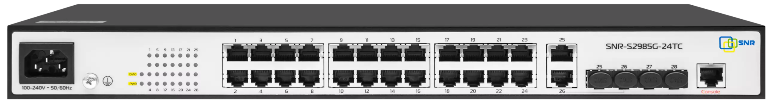 Коммутатор SNR SNR-S2985G-24TC, управляемый, кол-во портов: 24x1 Гбит/с, установка в стойку (SNR-S2985G-24TC)