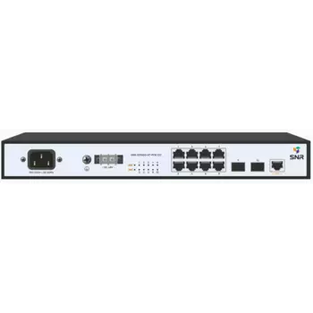 Коммутатор SNR SNR-S2985G-8T-POE-DC, управляемый, кол-во портов: 8x1 Гбит/с, SFP 2x1 Гбит/с, установка в стойку, PoE: 8x30Вт (макс. 124Вт) (SNR-S2985G-8T-POE-DC)