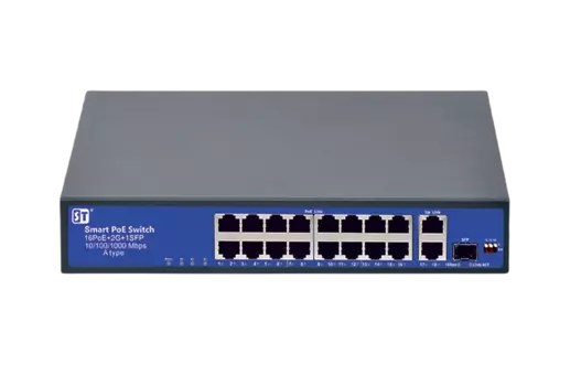 Коммутатор Space Technology ST-S163POE (2G/1S/250W/A), кол-во портов: 16x100 Мбит/с SFP 1x1 Гбит/с, кол-во SFP/uplink: RJ-45 2x1 Гбит/с, PoE: 16x30 Вт (макс. 250 Вт) (00-00038393)