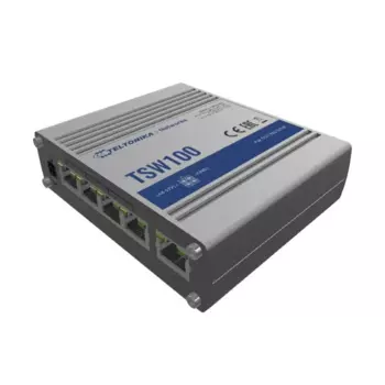 Коммутатор Teltonika TSW100, кол-во портов: 5x1 Гбит/с, PoE (макс. 120 Вт) (SW1000000)
