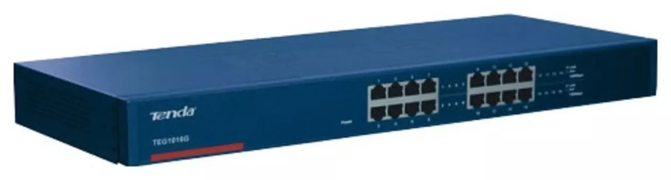 Коммутатор TENDA TEG1016G 16 х 10/100/1000Мбит/с стоечный (19`)