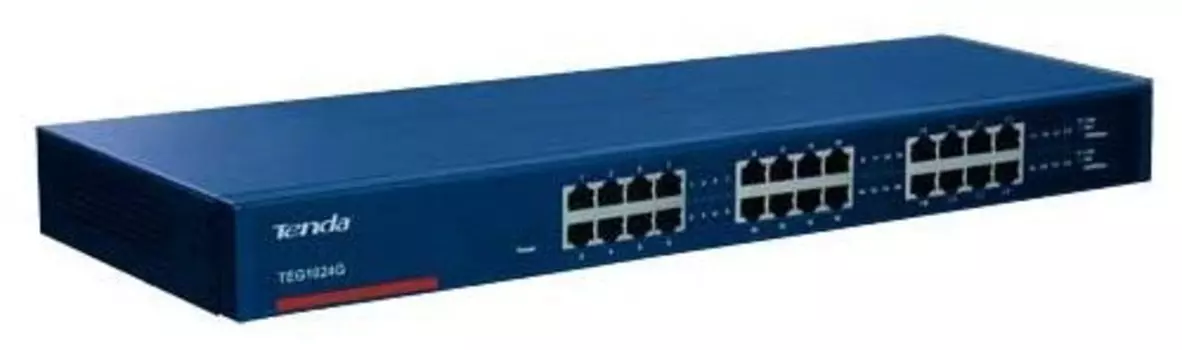 Коммутатор TENDA TEG1024G 24 х 10/100/1000Мбит/с, для монтажа в стойку