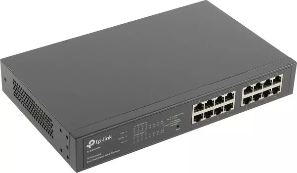 Коммутатор TP-LINK TL-SG1016PE, управляемый, кол-во портов: 16x1 Гбит/с, установка в стойку, PoE: 8x30Вт (макс. 110Вт) (TL-SG1016PE)