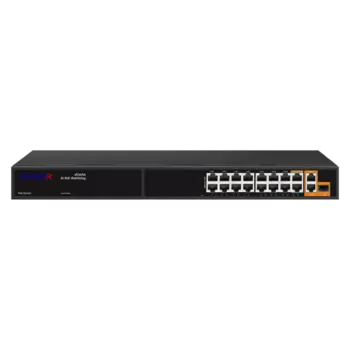 Коммутатор Trassir TR-NS11191S-285-16PoE, кол-во портов: 16x100 Мбит/с, SFP 1x1, кол-во SFP/uplink: RJ-45 2x1 Гбит/с, установка в стойку, PoE: 16x60 Вт (макс. 285 Вт)