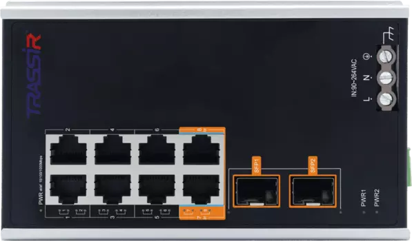 Коммутатор Trassir TR-NS15102S-130-8POE, кол-во портов: 6x1 Гбит/с SFP 2x1 Гбит/с, кол-во SFP/uplink: RJ-45 1x1 Гбит/с, PoE: 4x60 Вт (макс. 130 Вт) (TR-NS15102S-130-8POE)