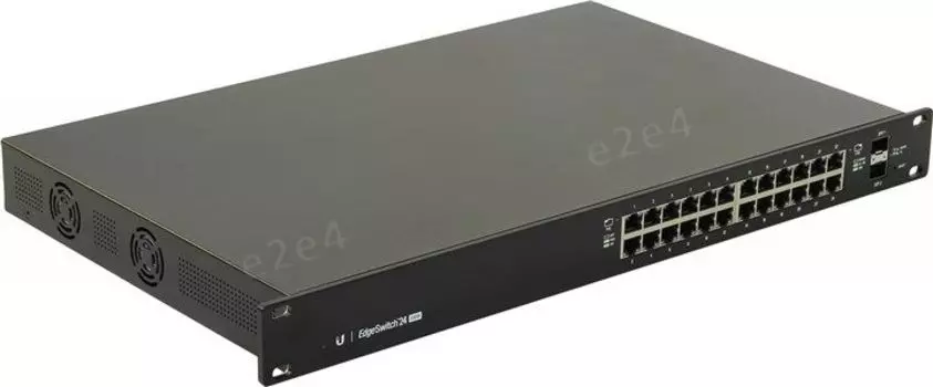 Коммутатор Ubiquiti EdgeSwitch ES-24-250W, управляемый, кол-во портов: 24x1 Гбит/с, SFP 2x1 Гбит/с, установка в стойку, PoE: 24x30Вт (макс. 250Вт) (ES-24-250W EU)