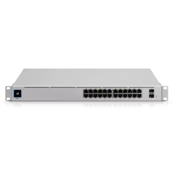 Коммутатор Ubiquiti USW-Pro-24-POE-EU, кол-во портов: 24x1 Гбит/с, SFP+ 2x10 Гбит/с, установка в стойку, PoE: 24x64Вт (макс. 400Вт) (USW-Pro-24-POE-EU)
