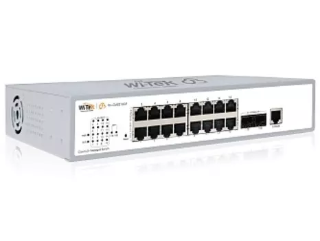 Коммутатор Wi-Tek WI-CMS318GF, управляемый, кол-во портов: 16x1 Гбит/с, кол-во SFP/uplink: SFP 2x1 Гбит/с (WI-CMS318GF)