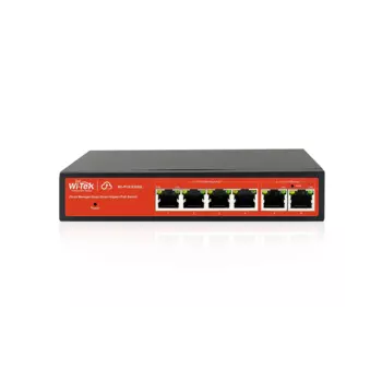 Коммутатор Wi-Tek WI-PCES306G, управляемый, кол-во портов: 4x1 Гбит/с, кол-во SFP/uplink: RJ-45 2x1 Гбит/с, PoE: 4x30 Вт (макс. 60 Вт) (WI-PCES306G)