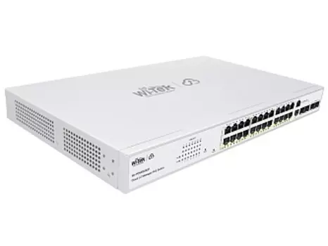 Коммутатор Wi-Tek WI-PCMS328GF v2, управляемый, кол-во портов: 24x1000, кол-во SFP/uplink: combo RJ-45/SFP 4x1 Гбит/с, установка в стойку, PoE: 24x30 Вт (макс. 370 Вт) (WI-PCMS328GF v2)