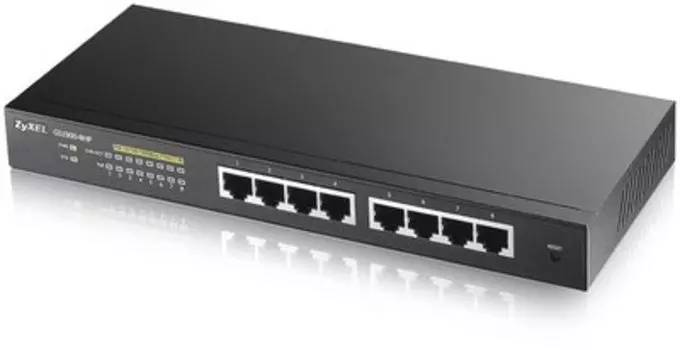 Коммутатор Zyxel GS1900-8HP, управляемый, кол-во портов: 8x1 Гбит/с, PoE: 8x30Вт (макс. 70Вт) (GS1900-8HP-EU0103F)