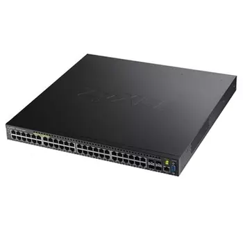 Коммутатор ZYXEL XGS3700-48HP, управляемый, кол-во портов: 48x1 Гбит/с, кол-во SFP/uplink: 4x10 Гбит/с, установка в стойку, PoE (XGS3700-48HP-ZZ0101F)