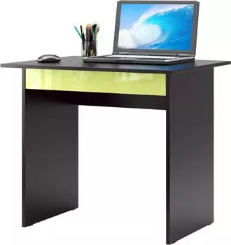 Компьютерный стол МАСТЕР Милан-2Я, ЛДСП, черный/лайм (МСТ-СДМ-2Я-ЧЛ-ГЛ)