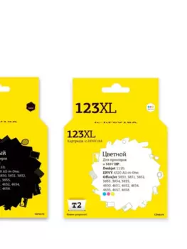 Комплект картриджей струйный T2 IC-H123XL_MP (№123XL/F6V18AE/F6V19AE), черный, цветной, совместимый, для HP DJ 2130/DJ 1110/DJ 2131/DJ 2132/DJ 2134/DJ 2620/DJ 2630/DJ 2632/DJ 3639/ENVY 4520/OJ 3830/OJ 3831/OJ 3832/OJ 3833/OJ 3834/OJ 3835/OJ 4650/OJ 4651/OJ 4654/OJ 4655/OJ 4657/OJ 4658/OJ 5255/DJ 2133/OJ 4652