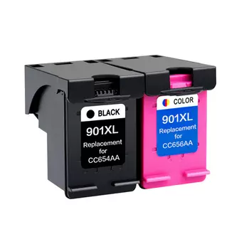 Комплект картриджей струйный T2 IC-H901XL_MP (№901XL/CC654AE/CC656AE), черный, цветной, совместимый, для OJ J4524/OJ J4535/OJ J4580/OJ J4585/OJ J4624/OJ J4660/OJ J4680/OJ 4500