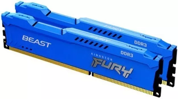 Комплект памяти DDR3 DIMM 16Gb (2x8Gb), 1600MHz, CL10, 1.5 В, Kingston, FURY Beast Blue (KF316C10BK2/16)