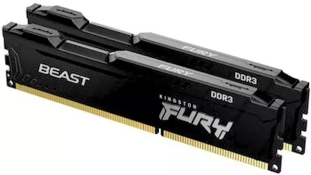 Комплект памяти DDR3 DIMM 8Gb (2x4Gb), 1600MHz, CL10, 1.5 В, Kingston, FURY Beast Black (KF316C10BBK2/8)