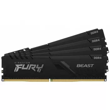 Комплект памяти DDR4 DIMM 128Gb (4x32Gb), 3600MHz, CL18, 1.35 В, Kingston, FURY Beast Black (KF436C18BBK4/128)