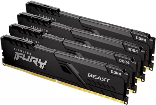 Комплект памяти DDR4 DIMM 16Gb (4x4Gb), 2666MHz, CL16, 1.2 В, Kingston, FURY Beast Black (KF426C16BBK4/16)