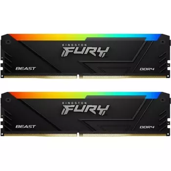 Комплект памяти DDR4 DIMM 32Gb (2x16Gb), 3733MHz, CL18, 1.35V, Kingston, Fury Beast Black RGB (KF436C18BB2AK2/32) Retail