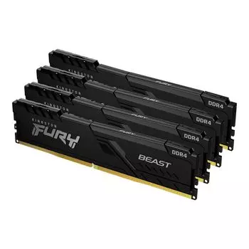 Комплект памяти DDR4 DIMM 32Gb (4x8Gb), 2666MHz, CL16, 1.2 В, Kingston, FURY Beast Black (KF426C16BBK4/32)