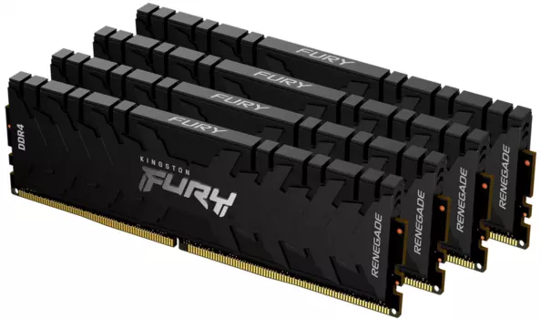 Комплект памяти DDR4 DIMM 32Gb (4x8Gb), 3000MHz, CL15, 1.35 В, Kingston, FURY Renegade (KF430C15RBK4/32)