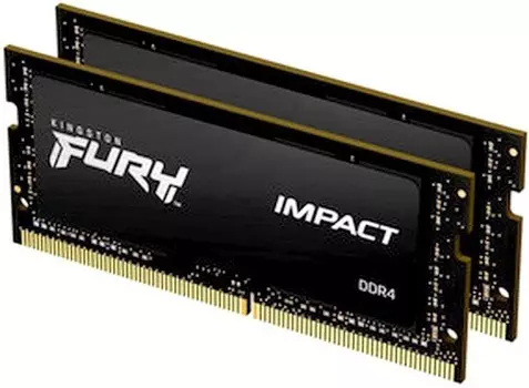 Комплект памяти DDR4 SODIMM 32Gb (2x16Gb), 3200MHz, CL20, 1.2 В, Kingston, FURY Impact (KF432S20IBK2/32)