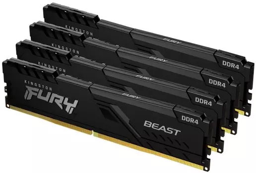 Комплект памяти DDR5 DIMM 128Gb (4x32Gb), 5600MHz, CL40, 1.25V, Kingston, FURY Beast Black (KF556C40BBK4-128) Retail