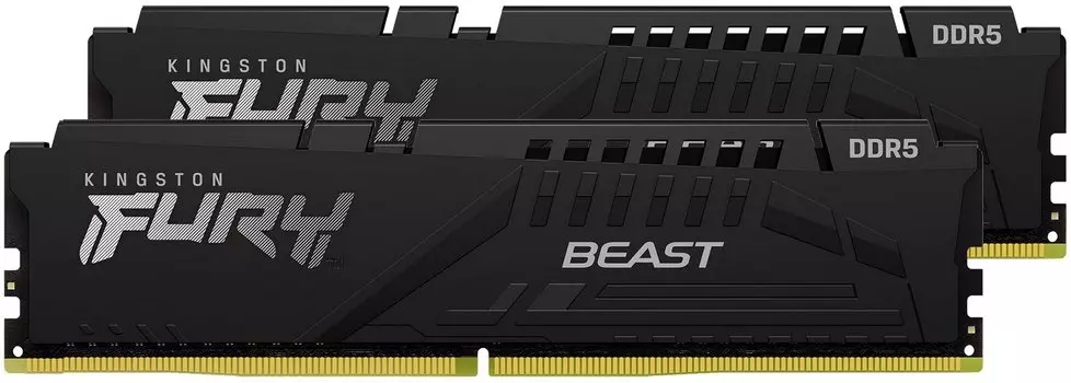 Комплект памяти DDR5 DIMM 16Gb (2x8Gb), 5200MHz, CL40, 1.25 В, Kingston, FURY Beast Black (KF552C40BBK2-16)