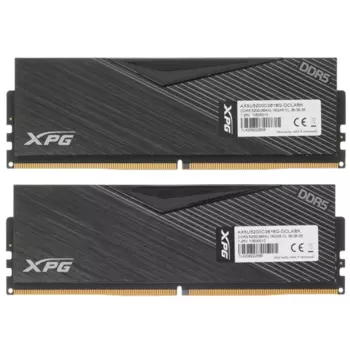 Комплект памяти DDR5 DIMM 32Gb (2x16Gb), 5200MHz, CL38, 1.25 В, ADATA, XPG Lancer (AX5U5200C3816G-DCLABK)