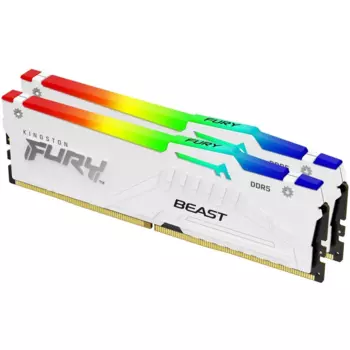 Комплект памяти DDR5 DIMM 32Gb (2x16Gb), 5600MHz, CL36, 1.25V, Kingston FURY Beast White RGB (KF556C36BWEAK2-32) Retail