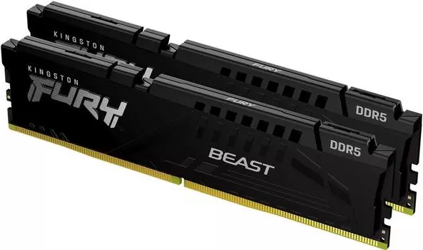Комплект памяти DDR5 DIMM 32Gb (2x16Gb), 6000MHz, CL40, 1.35 В, Kingston, FURY Beast RGB (KF560C40BBAK2-32)