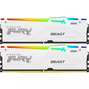 Комплект памяти DDR5 DIMM 32Gb (2x16Gb), 6000MHz, CL36, 1.35V, Kingston FURY Beast White RGB EXPO (KF560C36BWE2AK2-32) Retail